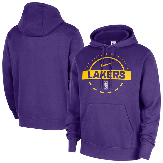 Men's Los Angeles Lakers Purple 2025/26 Practice Club Pullover Hoodie